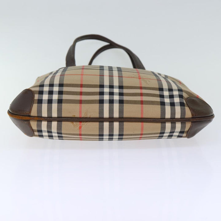 BurberrySs Nova Check Tote Bag Canvas Beige Auth ep4173