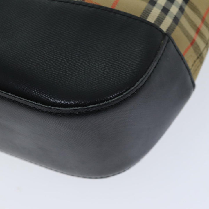 BurberrySs Nova Check Tote Bag Canvas Beige Black Auth ep4184