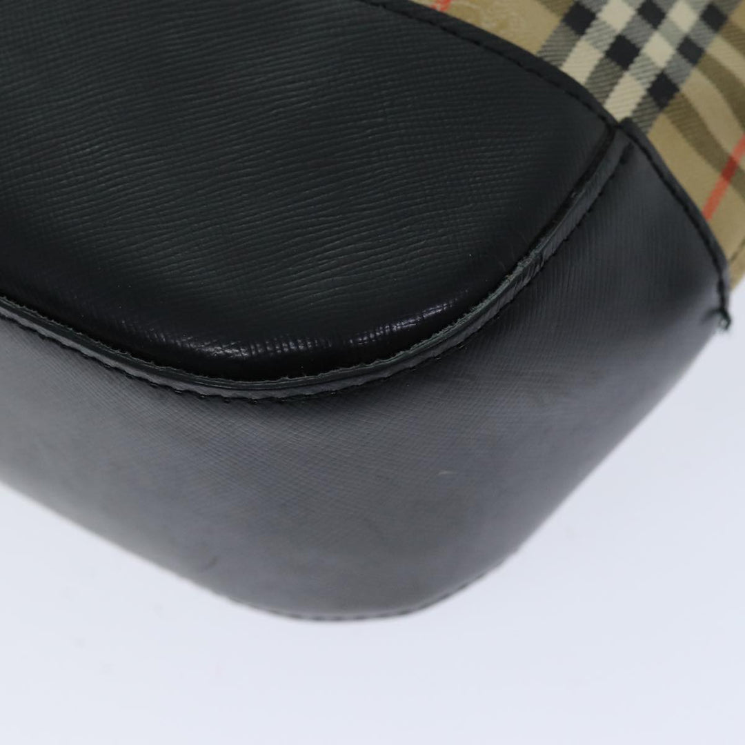BurberrySs Nova Check Tote Bag Canvas Beige Black Auth ep4184