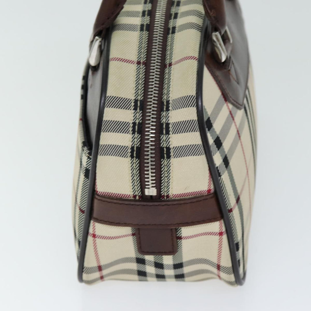 Burberry Hand Bag Canvas Beige Dark beige Auth ep4192