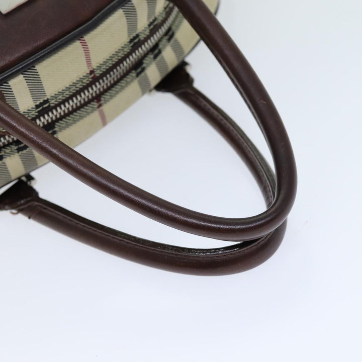 Burberry Hand Bag Canvas Beige Dark beige Auth ep4192