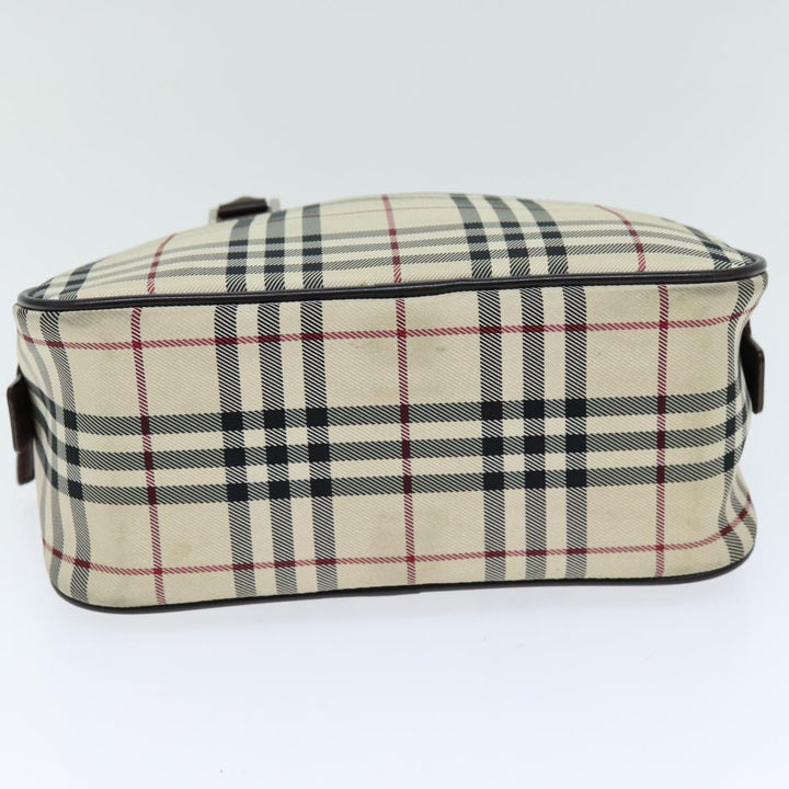 Burberry Hand Bag Canvas Beige Dark beige Auth ep4192
