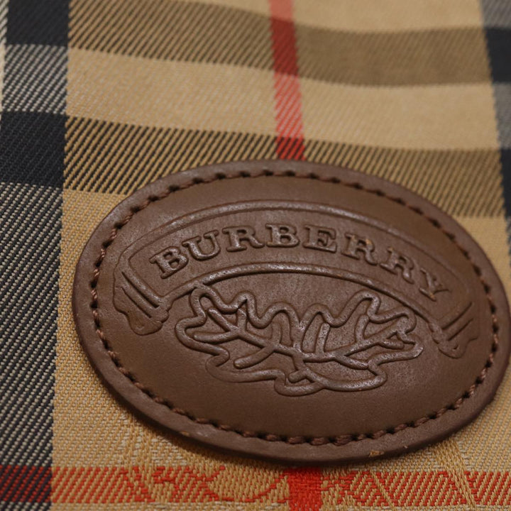 Burberry Nova Check Hand Bag Nylon Beige Auth ep4200