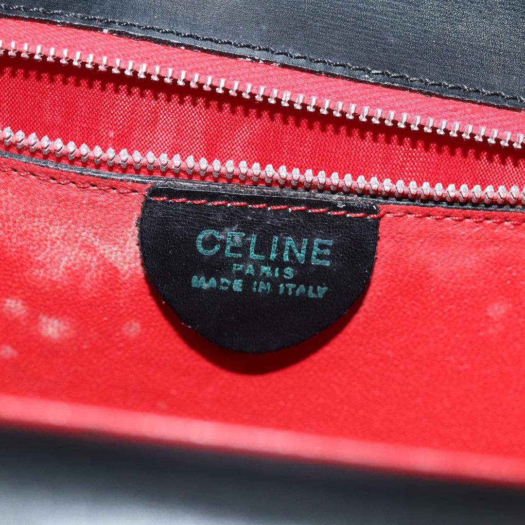 Celine Hand Bag Leather Black  ep4220