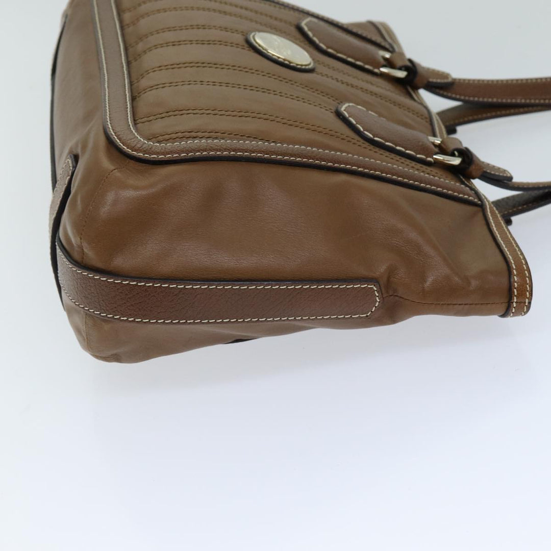 Celine Tote Bag Leather Brown Auth ep4230