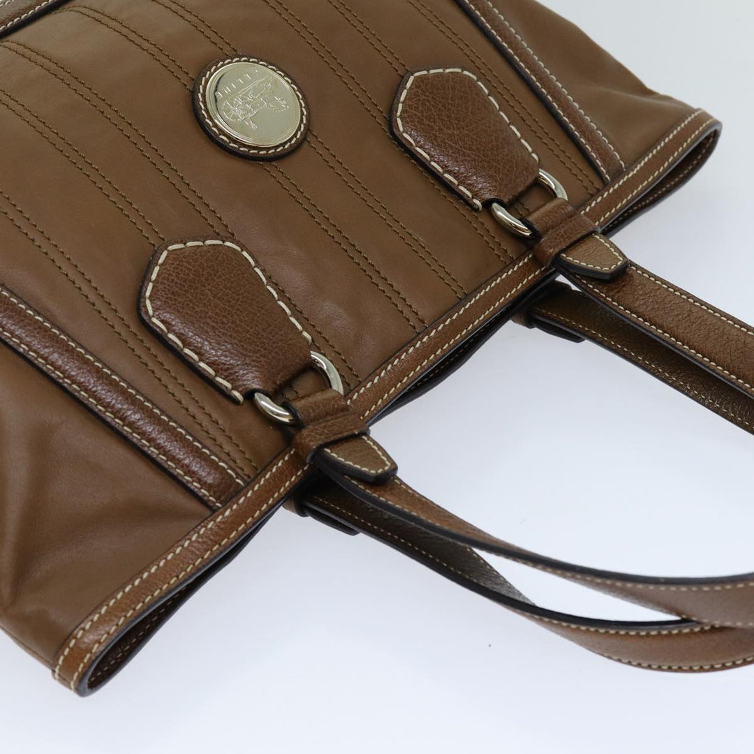 Celine Tote Bag Leather Brown Auth ep4230