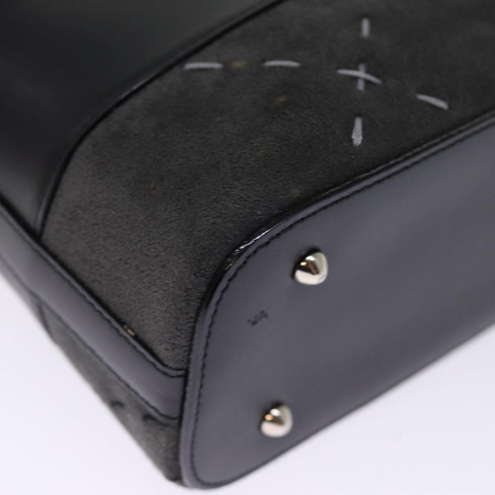 Burberry Hand Bag Leather Black Auth ep4234