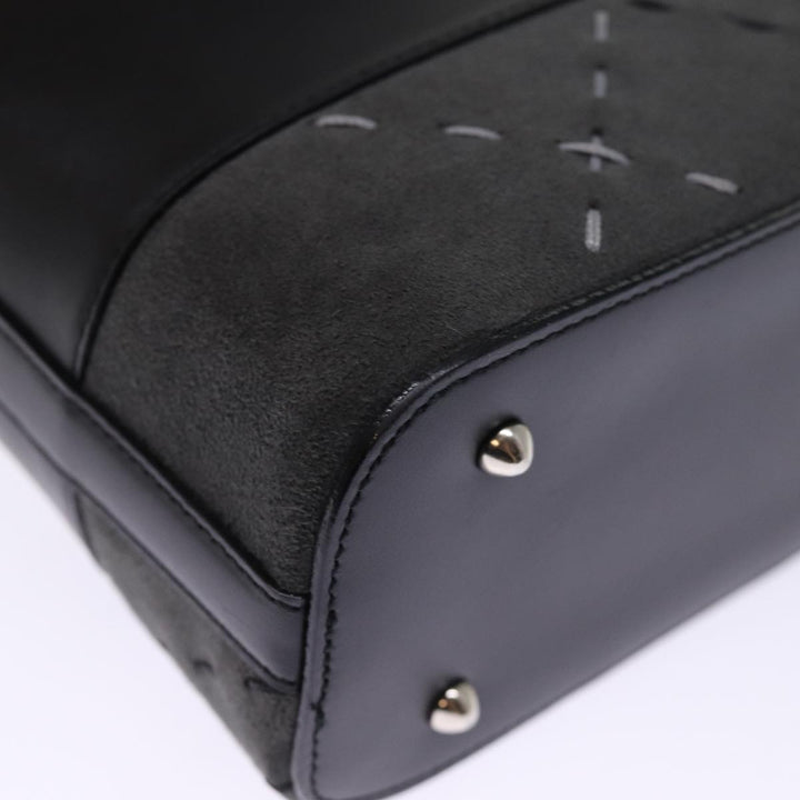 Burberry Hand Bag Leather Black Auth ep4234