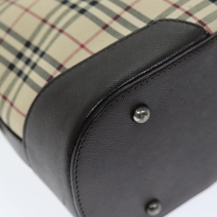 BURBERRY Nova Check Shoulder Bag Canvas Beige Auth ep4248