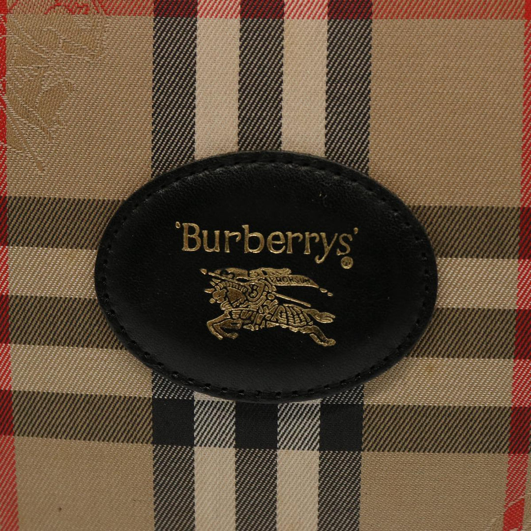 BurberrySs Nova Check Shoulder Bag Canvas Beige Black Auth ep4300