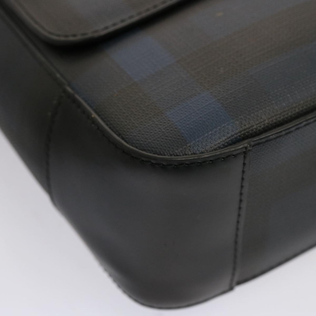 Burberry Nova Check Shoulder Bag Coated Canvas Navy Auth ep4321