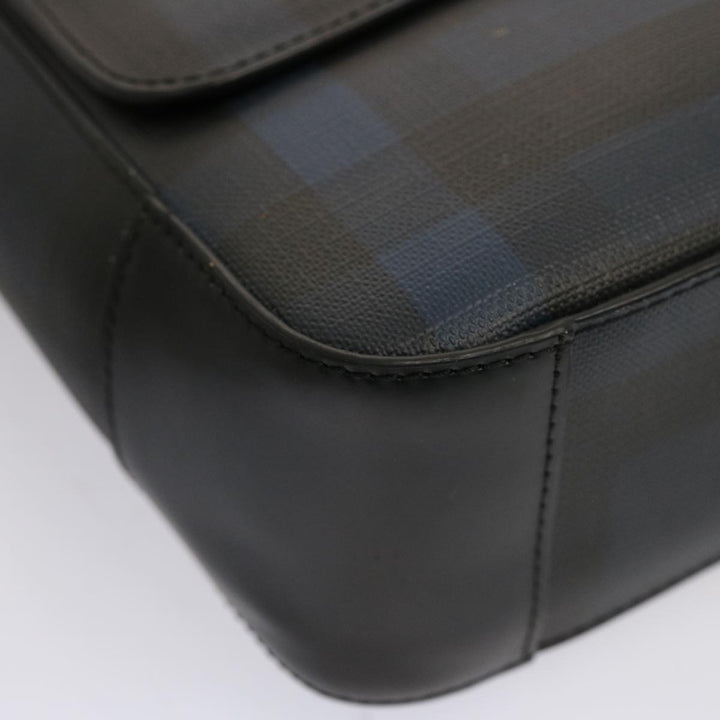 Burberry Nova Check Shoulder Bag Coated Canvas Navy Auth ep4321