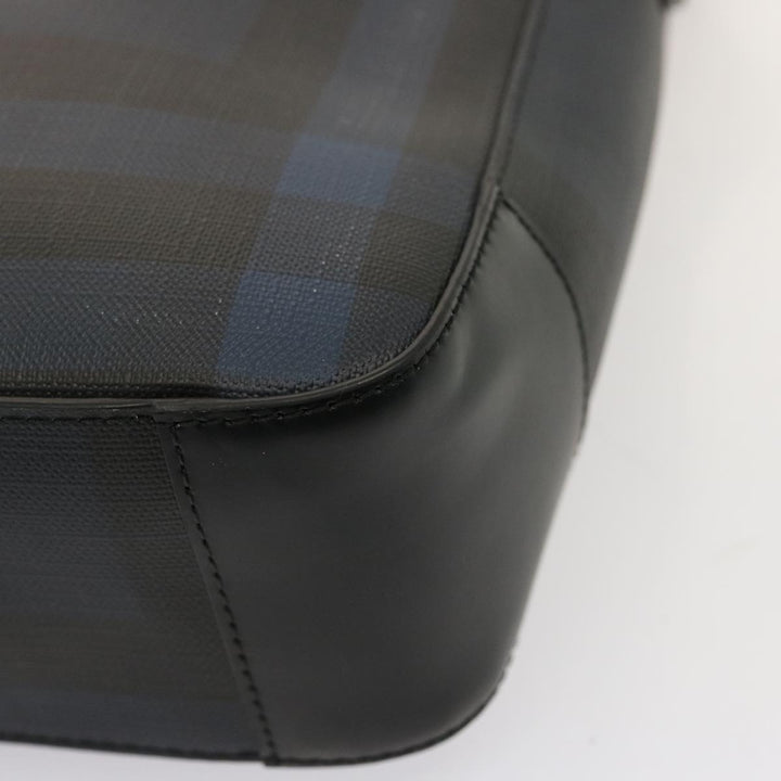 Burberry Nova Check Shoulder Bag Coated Canvas Navy Auth ep4321