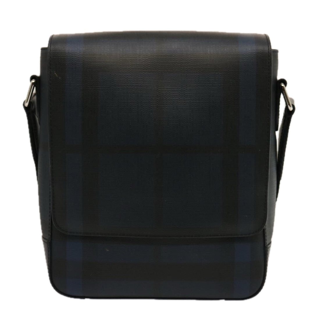 Burberry Nova Check Shoulder Bag Coated Canvas Navy Auth ep4321