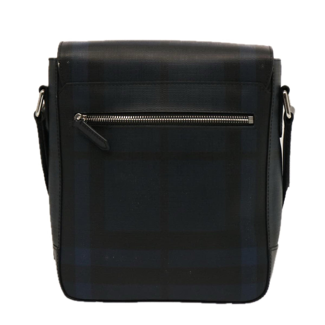 Burberry Nova Check Shoulder Bag Coated Canvas Navy Auth ep4321