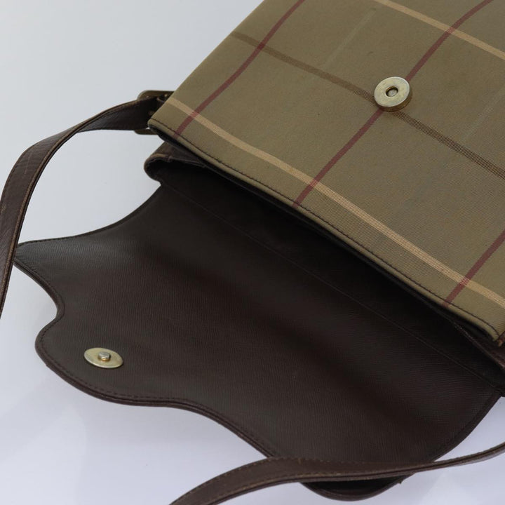 BurberrySs Nova Check Shoulder Bag Canvas Beige Brown Auth ep4359
