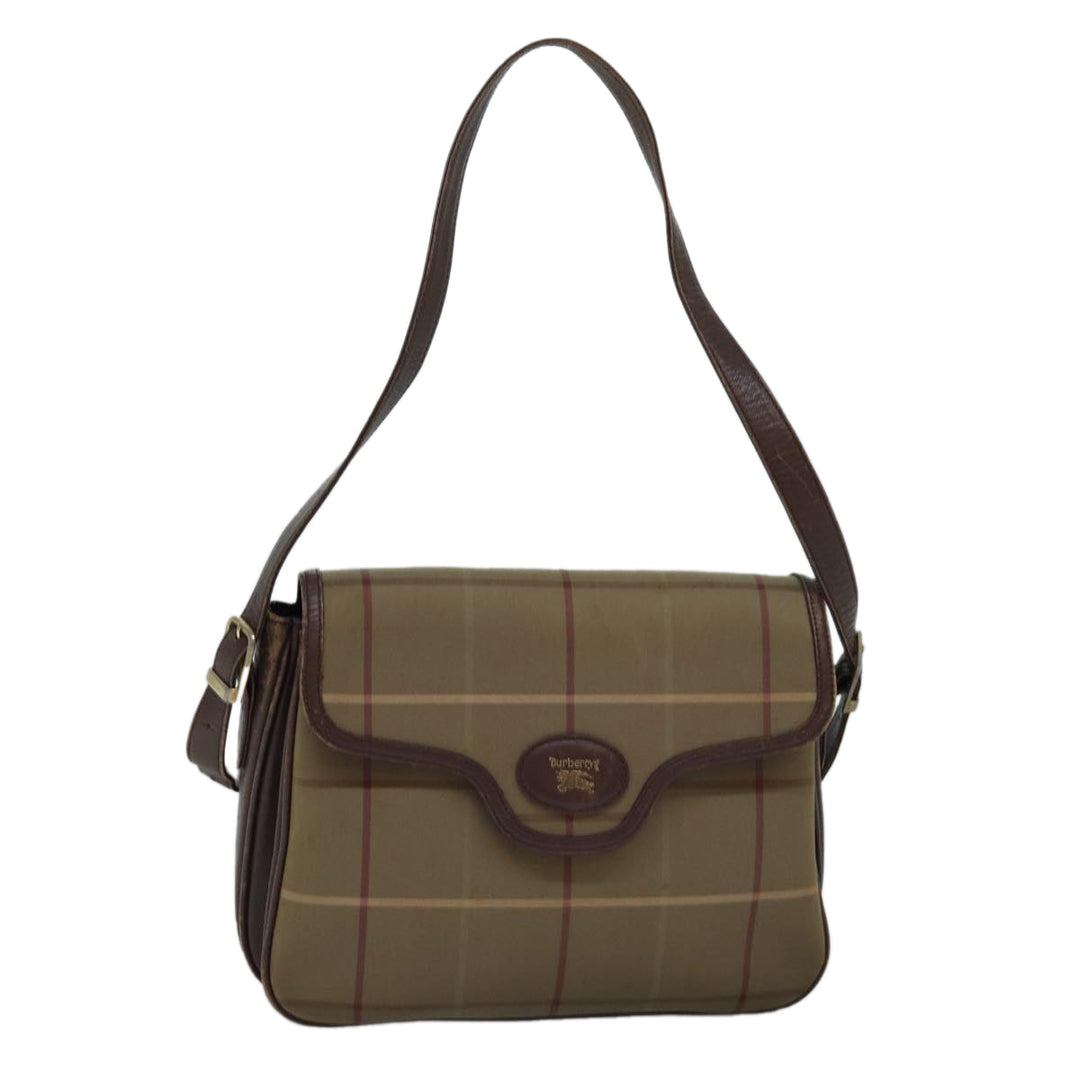 BurberrySs Nova Check Shoulder Bag Canvas Beige Brown Auth ep4359