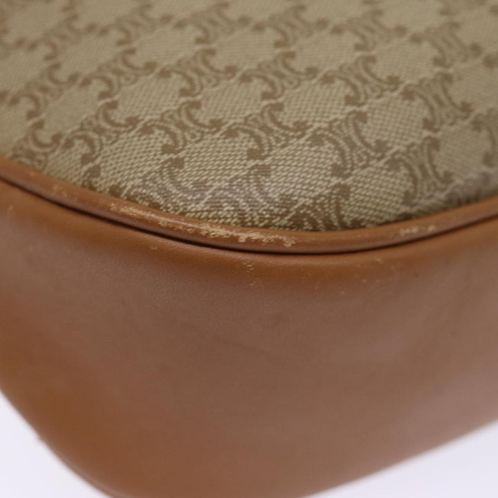 Celine Macadam Canvas Shoulder Bag Beige Auth ep4360