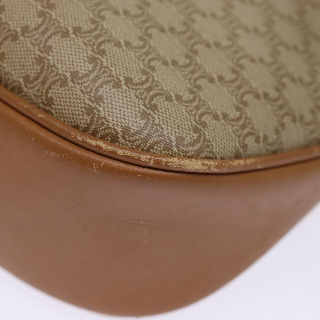 Celine Macadam Canvas Shoulder Bag Beige Auth ep4360