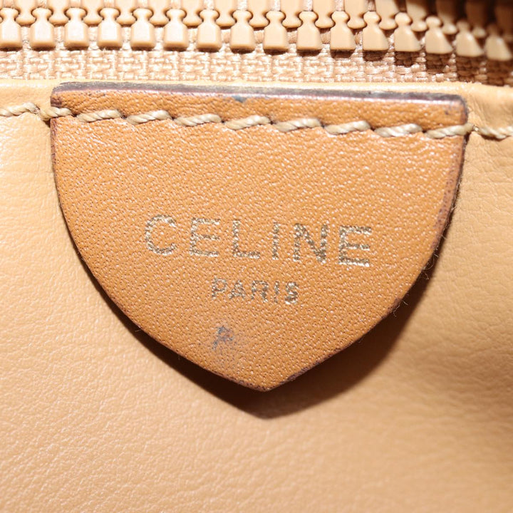 Celine Macadam Canvas Shoulder Bag Beige Auth ep4360