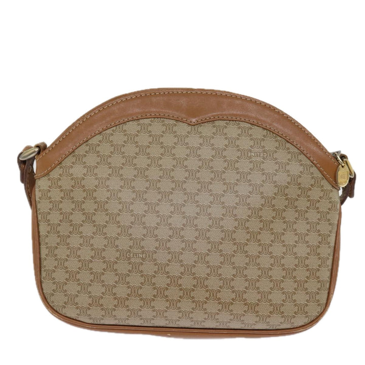 Celine Macadam Canvas Shoulder Bag Beige Auth ep4360