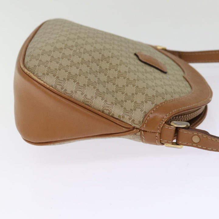 Celine Macadam Canvas Shoulder Bag Beige Auth ep4360