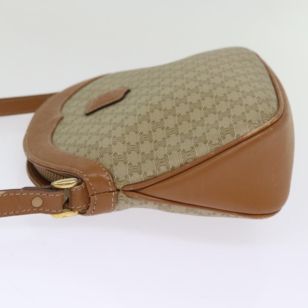 Celine Macadam Canvas Shoulder Bag Beige Auth ep4360