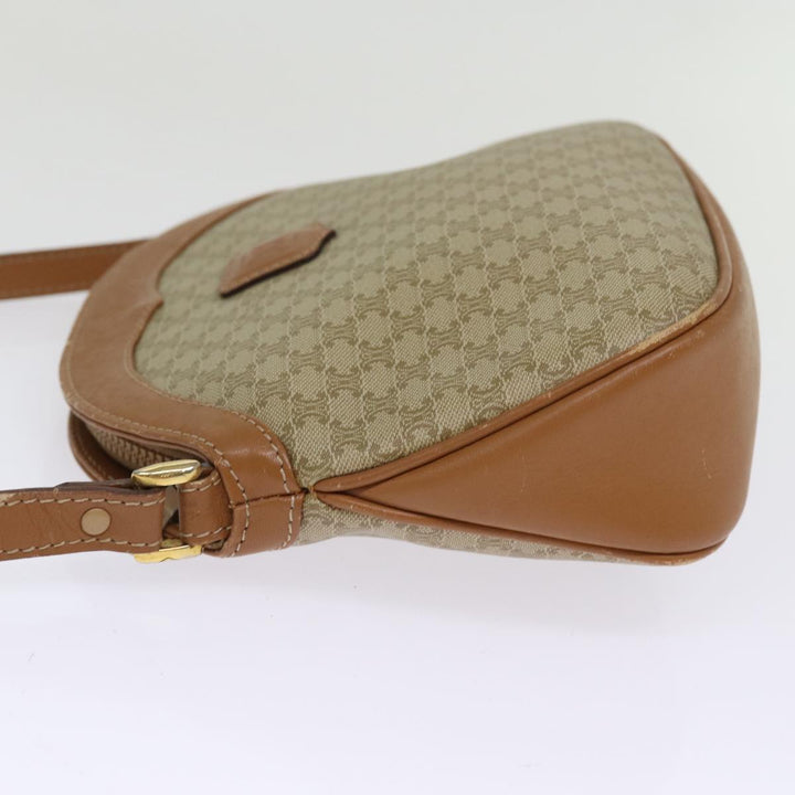 Celine Macadam Canvas Shoulder Bag Beige Auth ep4360