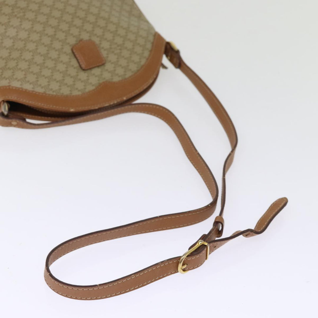 Celine Macadam Canvas Shoulder Bag Beige Auth ep4360
