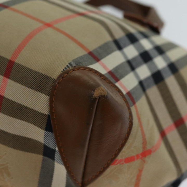 BurberrySs Nova Check Hand Bag Canvas Beige Auth ep4362