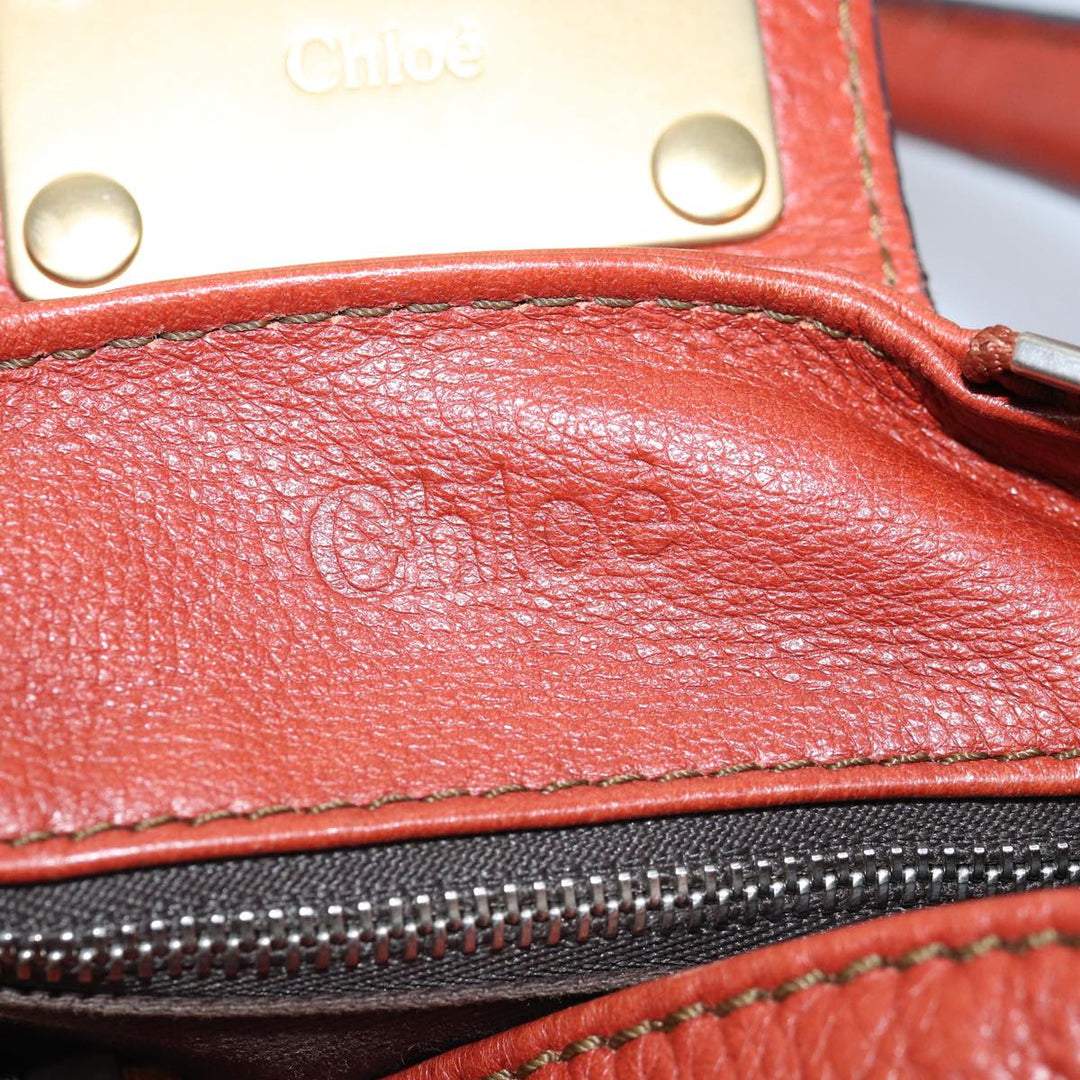 Chloe Paddington Hand Bag Leather Red ep4367