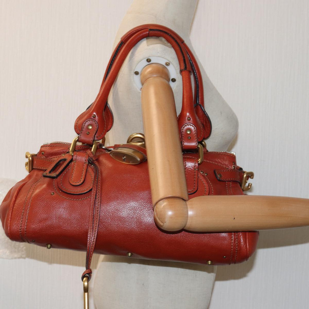 Chloe Paddington Hand Bag Leather Red ep4367