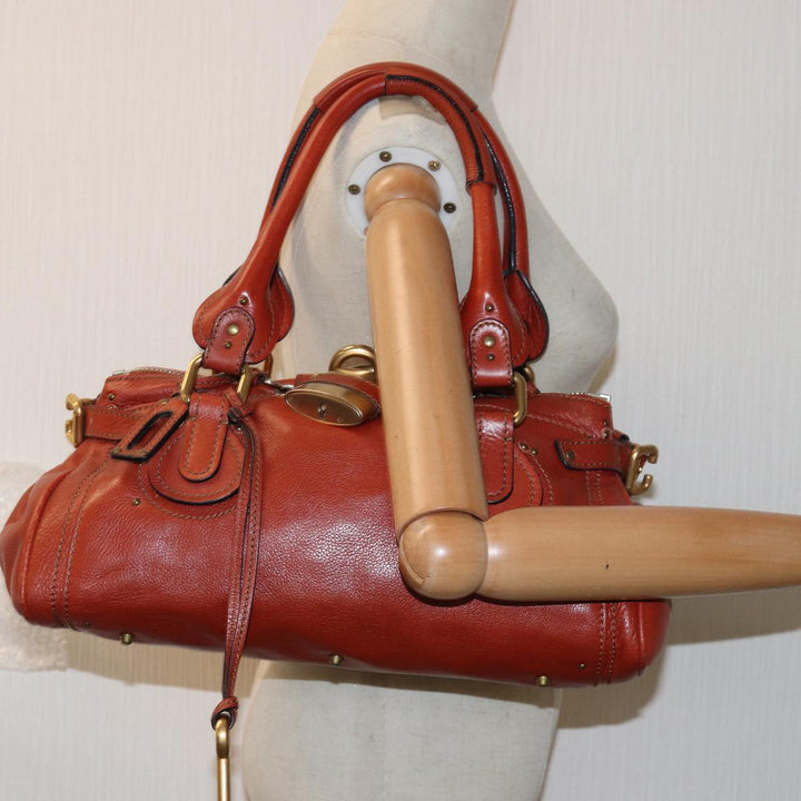 Chloe Paddington Hand Bag Leather Red ep4367