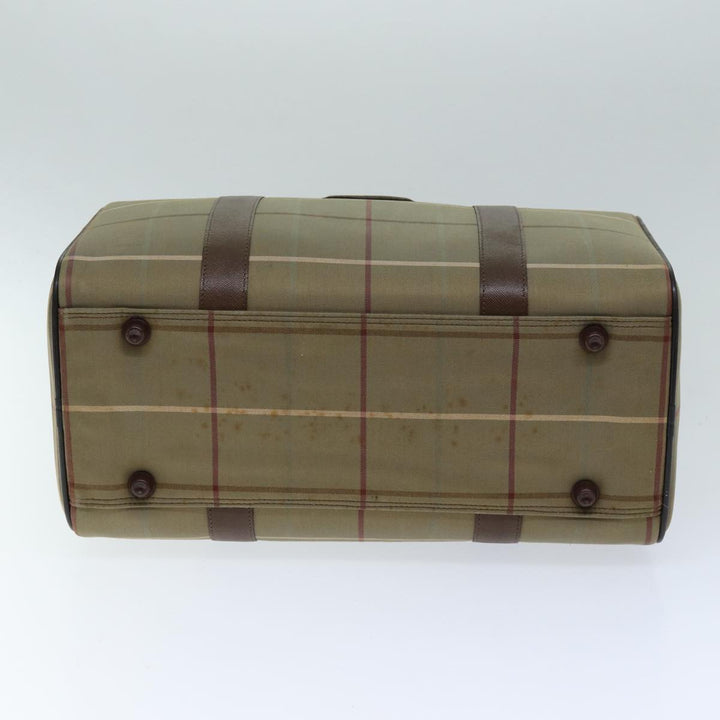 BurberrySs Nova Check Boston Bag Canvas Beige Auth ep4373