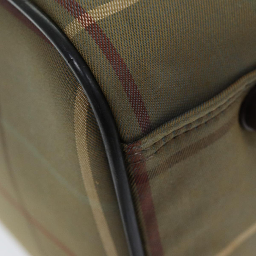 BurberrySs Nova Check Boston Bag Canvas Beige Auth ep4373