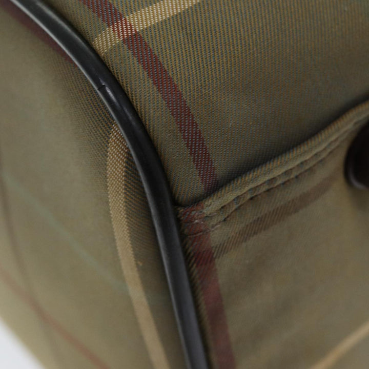 BurberrySs Nova Check Boston Bag Canvas Beige Auth ep4373