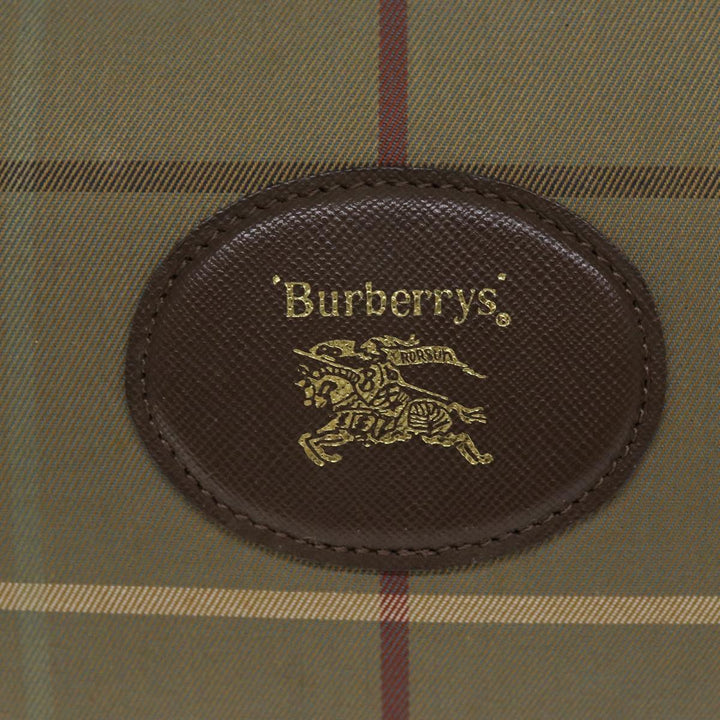 BurberrySs Nova Check Boston Bag Canvas Beige Auth ep4373