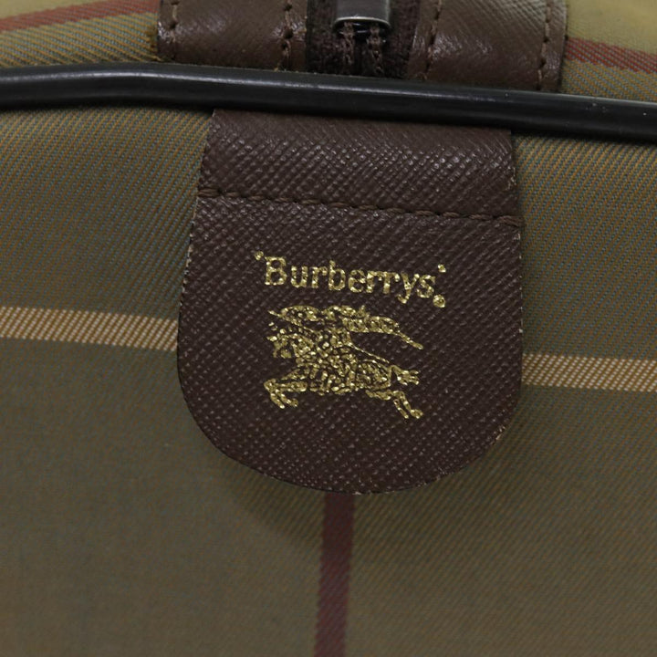 BurberrySs Nova Check Boston Bag Canvas Beige Auth ep4373