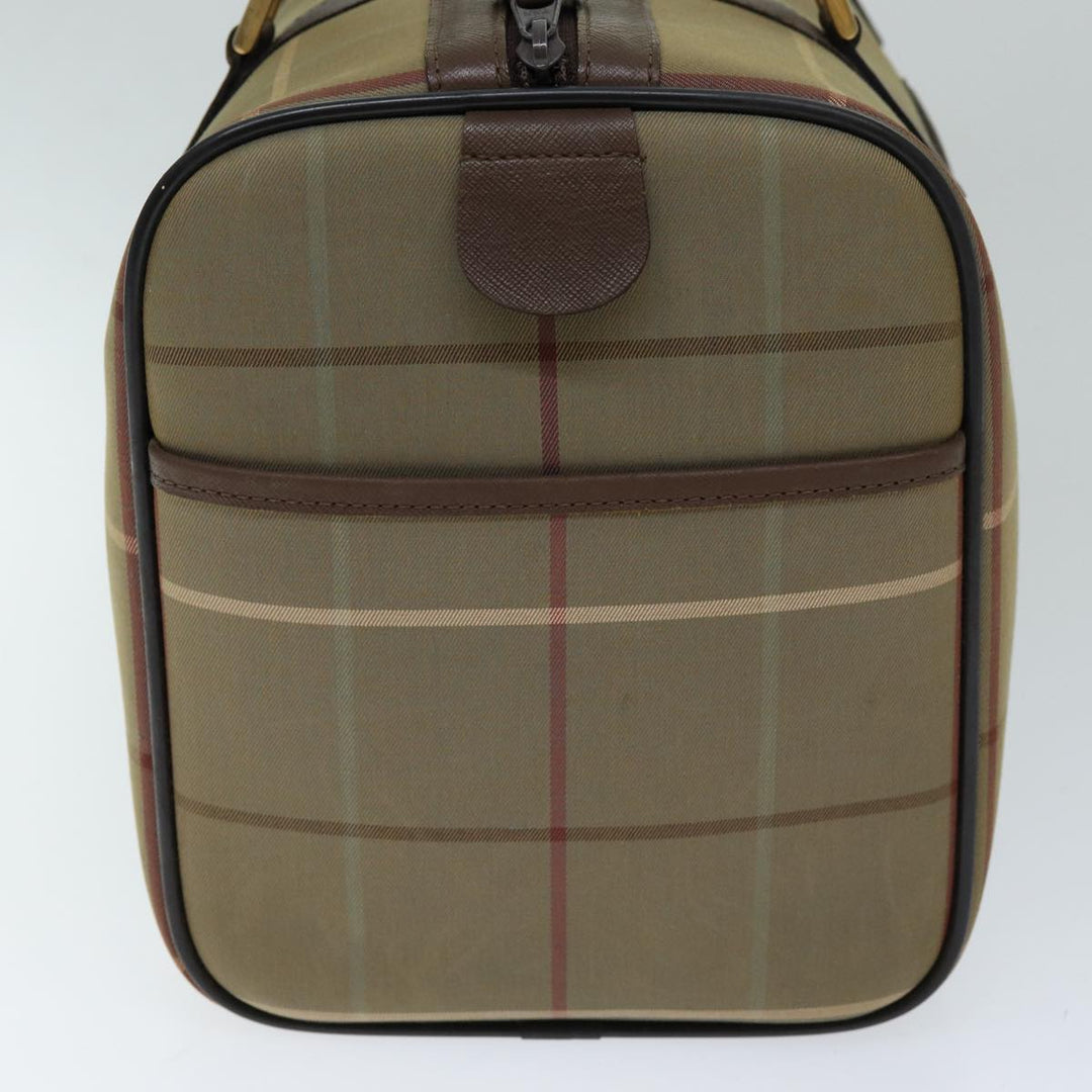 BurberrySs Nova Check Boston Bag Canvas Beige Auth ep4373