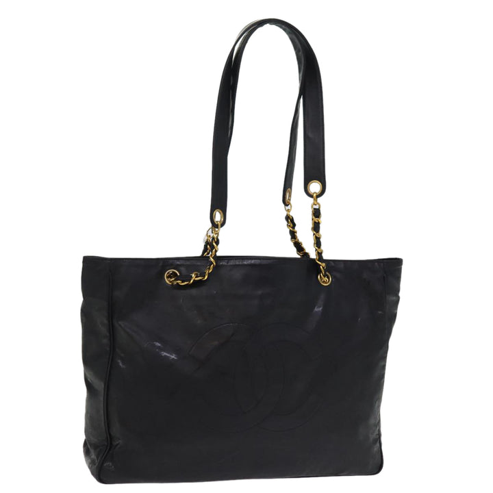 Top Quality Chanel Chain Shoulder Bag Coated Canvas Black CC Auth ep4383