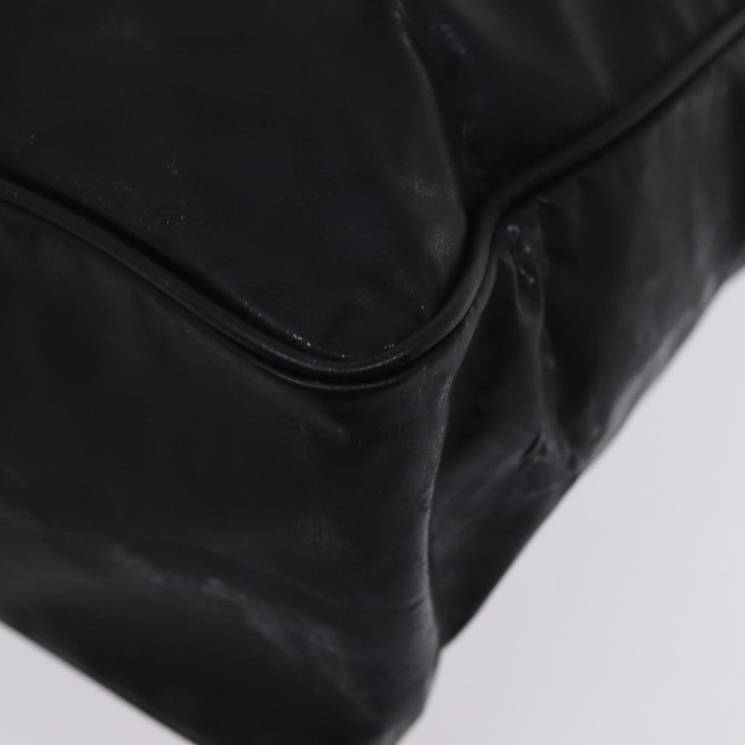 Chanel Chain Shoulder Bag Coated Canvas Black CC Auth ep4383