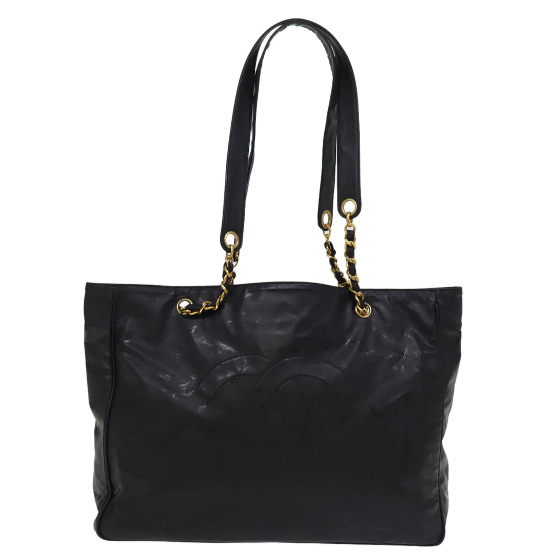 Top Quality Chanel Chain Shoulder Bag Coated Canvas Black CC Auth ep4383