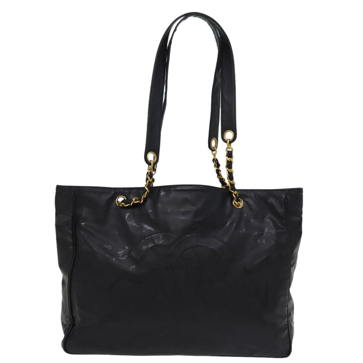 Top Quality Chanel Chain Shoulder Bag Coated Canvas Black CC Auth ep4383