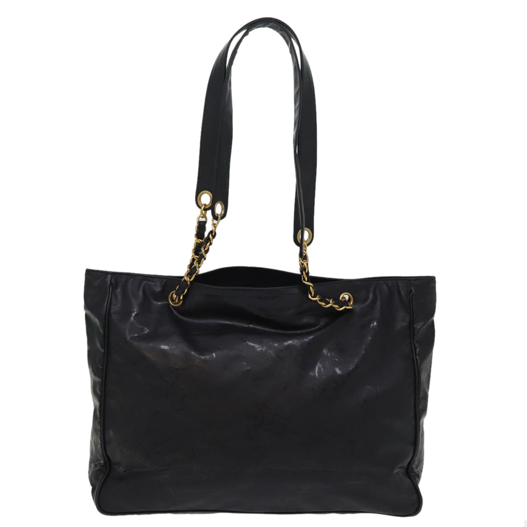 Top Quality Chanel Chain Shoulder Bag Coated Canvas Black CC Auth ep4383