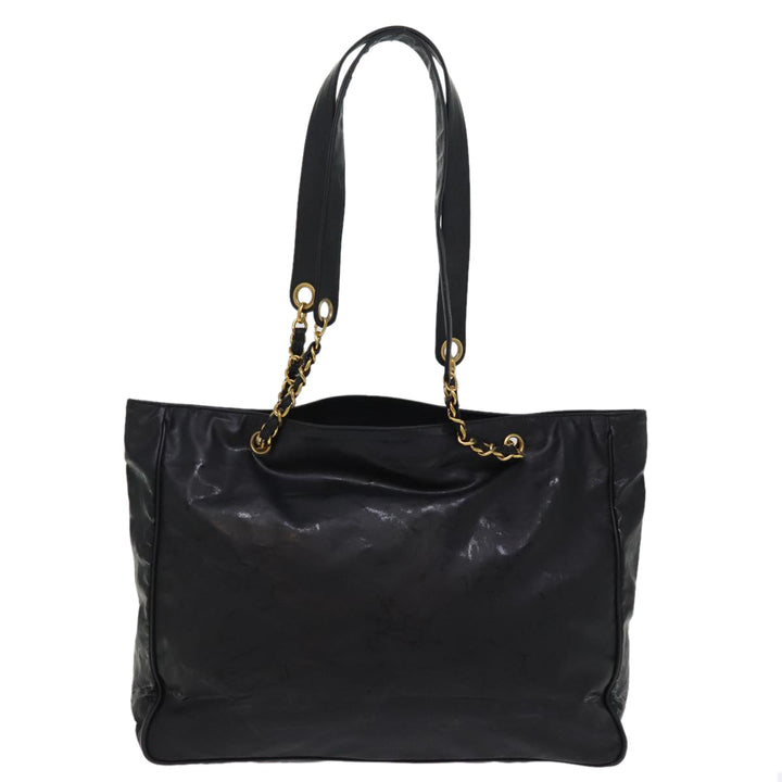 Top Quality Chanel Chain Shoulder Bag Coated Canvas Black CC Auth ep4383