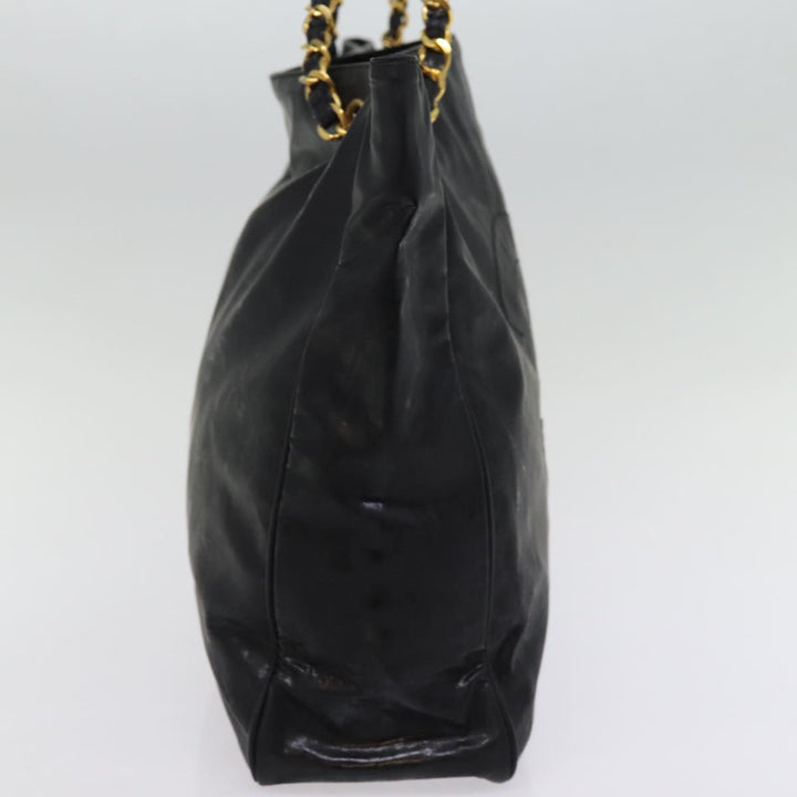 Top Quality Chanel Chain Shoulder Bag Coated Canvas Black CC Auth ep4383