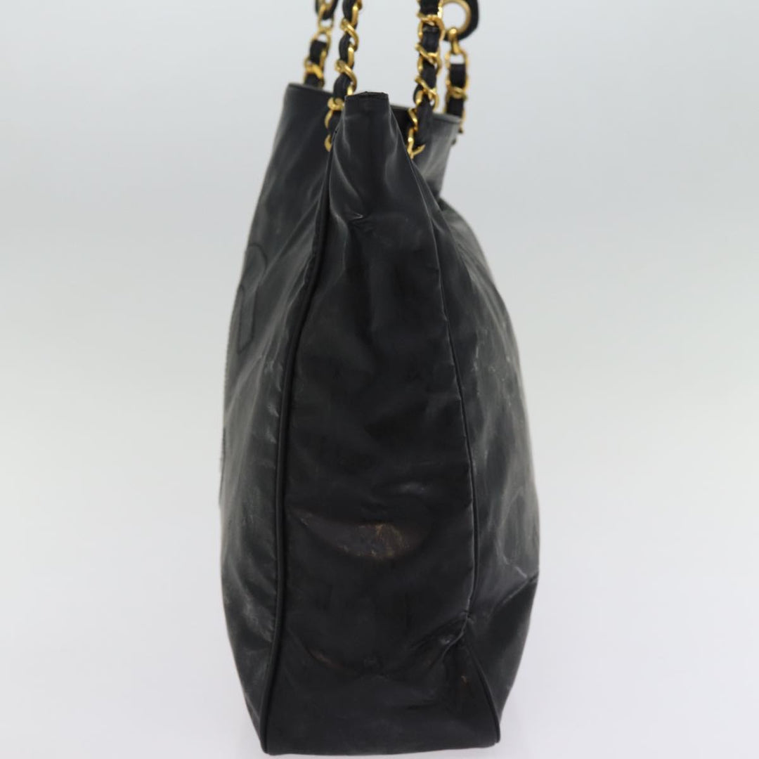 Top Quality Chanel Chain Shoulder Bag Coated Canvas Black CC Auth ep4383