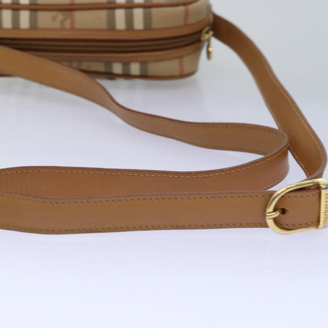 BurberrySs Nova Check Shoulder Bag PVC Leather Beige Auth ep4407