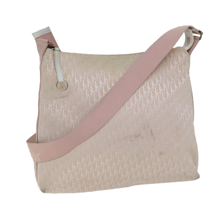 CHRISTIAN Top quality Dior Trotter Canvas Shoulder Bag Pink Auth ep4417