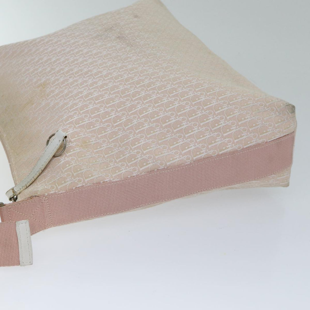 CHRISTIAN Top quality Dior Trotter Canvas Shoulder Bag Pink Auth ep4417